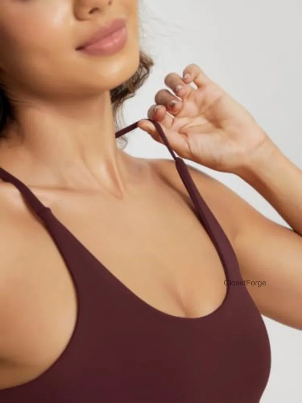 Non Padded Halter Sports Bra Strappy Crop Top Workout Yoga